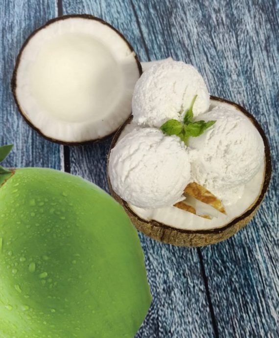Tender Coconut ICe Cream in coconut shell